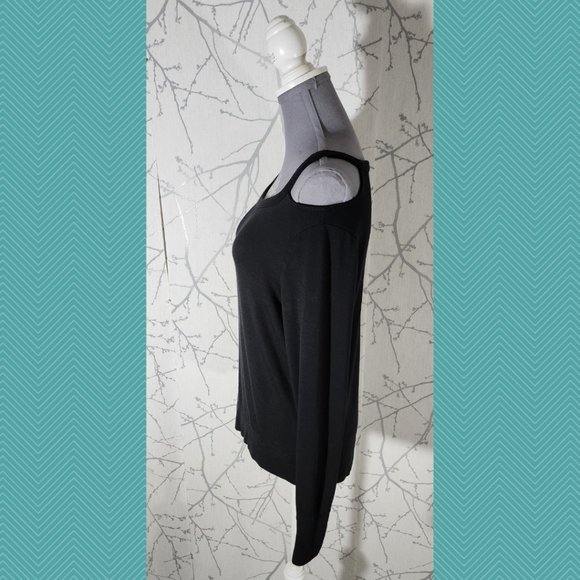 Athleta Black Modal Blend Cutout Neck Sweatshirt - Picture 2 of 4